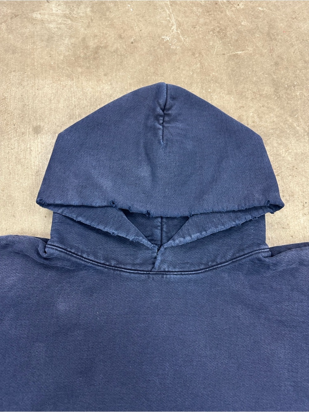 The Super Faded Navy Blue Ultimate Distressed Heavyweight Hoodie - Picture 9 of 13